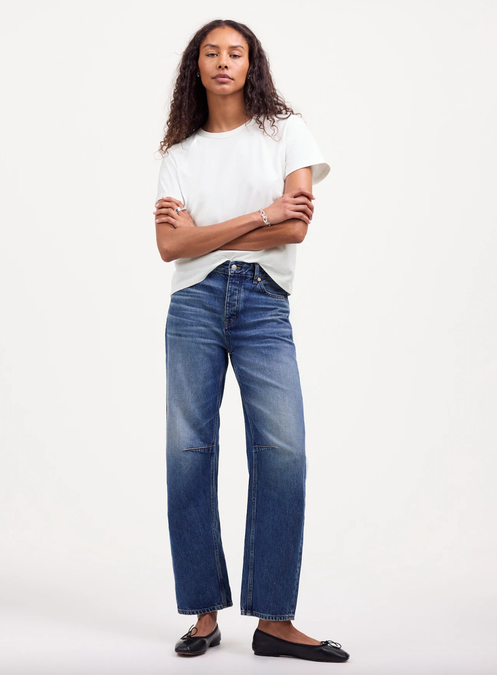 Madewell Cotton Perfect Crewneck Tee Eyelet White Basics Womens Small NWT